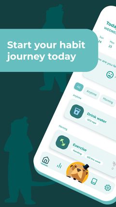 Otternal Life habit tracker with daily habits and an illustrated otter