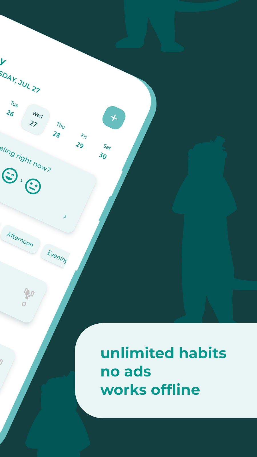 Otternal Life store preview advertising unlimited habits, no ads, and offline use.